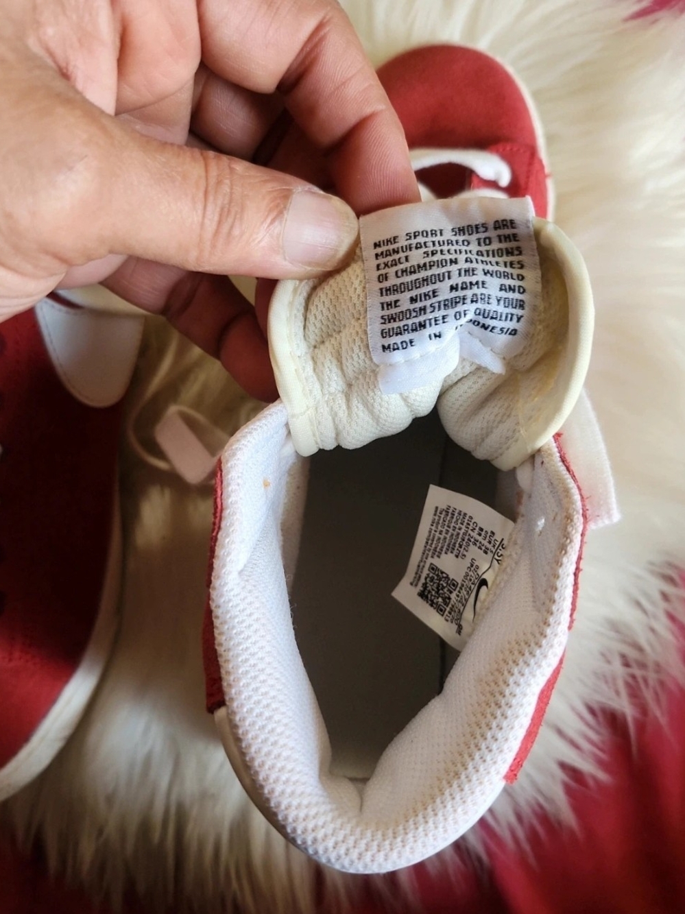 Nike Youth Suede Red High-Top Sneakers - Picture 8 of 9